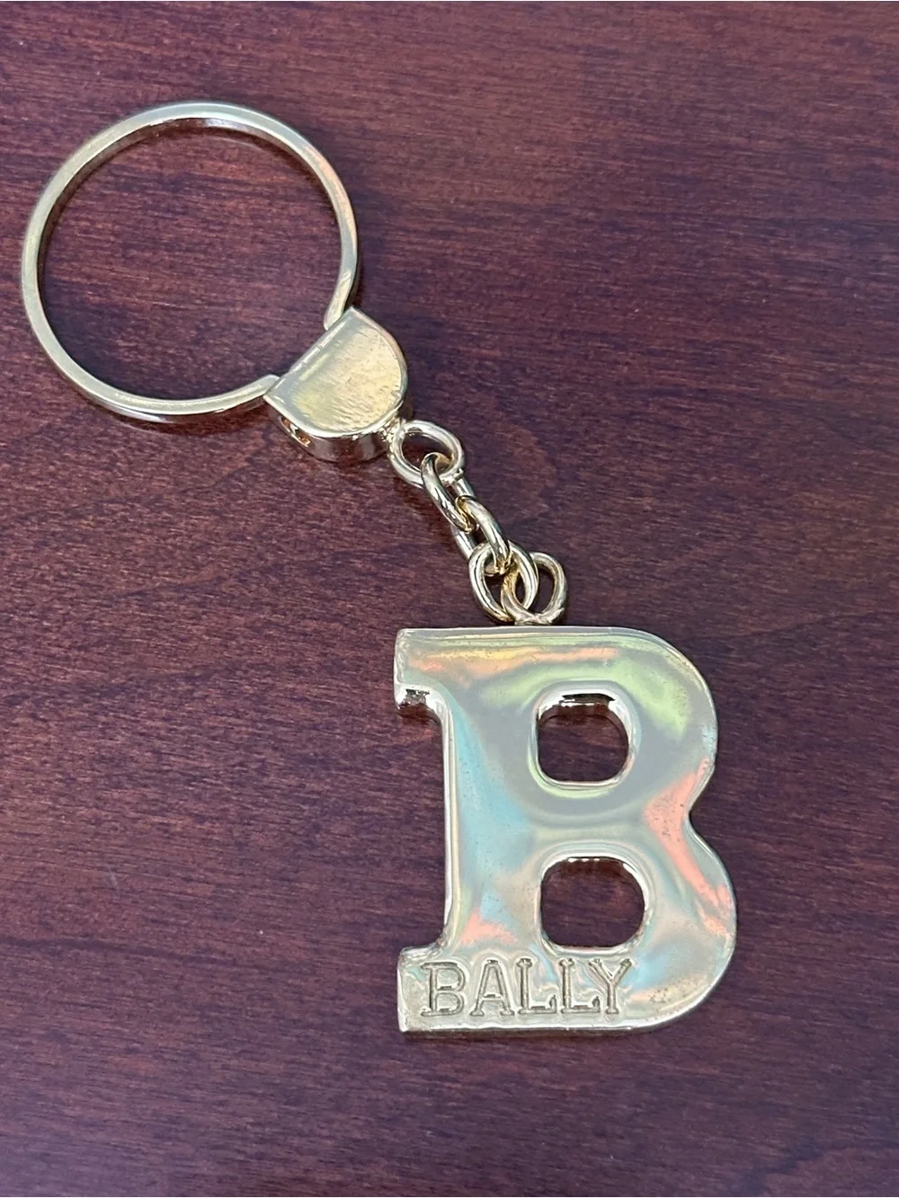 Vintage Bally Gold-Plated “B” Logo Keychain Late 1990s Logo Made in Italy